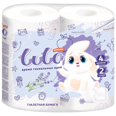 Туалетная бумага LuLo Lavender 2-слойная 4 рулона — Городок мастеров